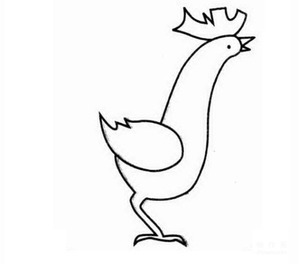 Learn to draw simple drawings, the big rooster crows