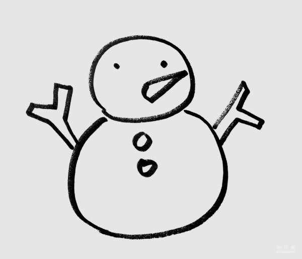 Learn to draw simple drawings, snowman