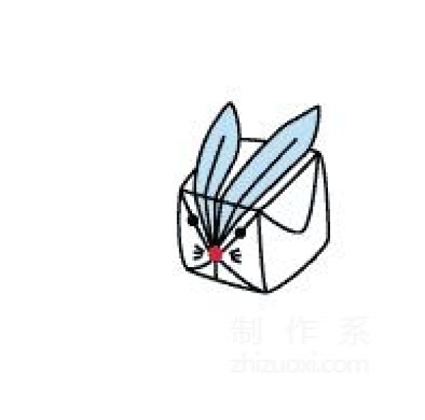 Fluffy little rabbit, Mid-Autumn Festival gift box handmade origami tutorial illustration