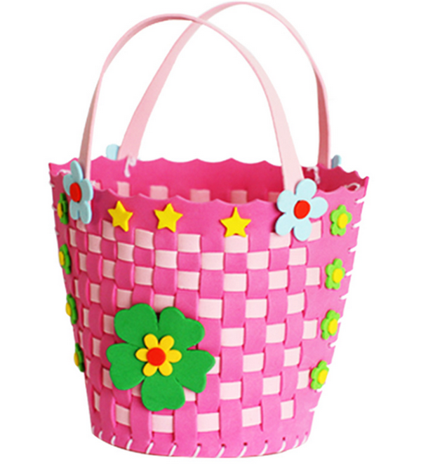 DIY hand-knitted creative cute and beautiful children’s flower baskets