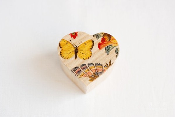 Beautiful heart shaped wooden box