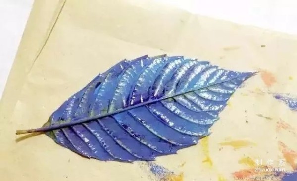 Leaf rubbings and heavy color paintings are exciting and cool