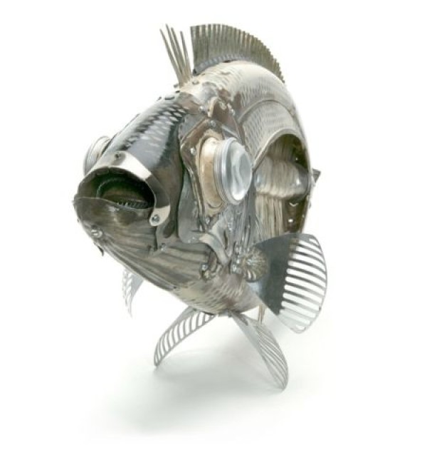 Scrap metal transforms into animal sculptures