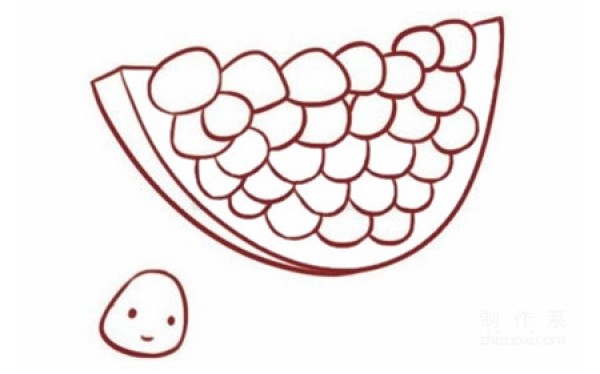 Learn to draw simple drawings, simple drawings of pomegranates