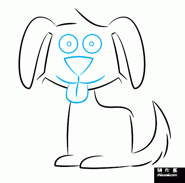 Simple drawing method of puppy