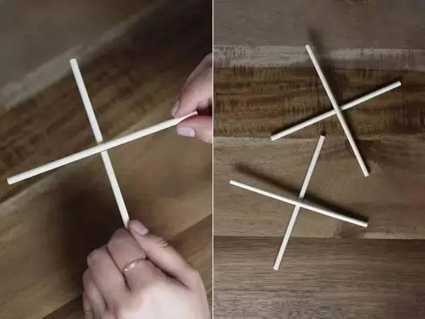 Disposable chopsticks wrapped with wool to make flowers