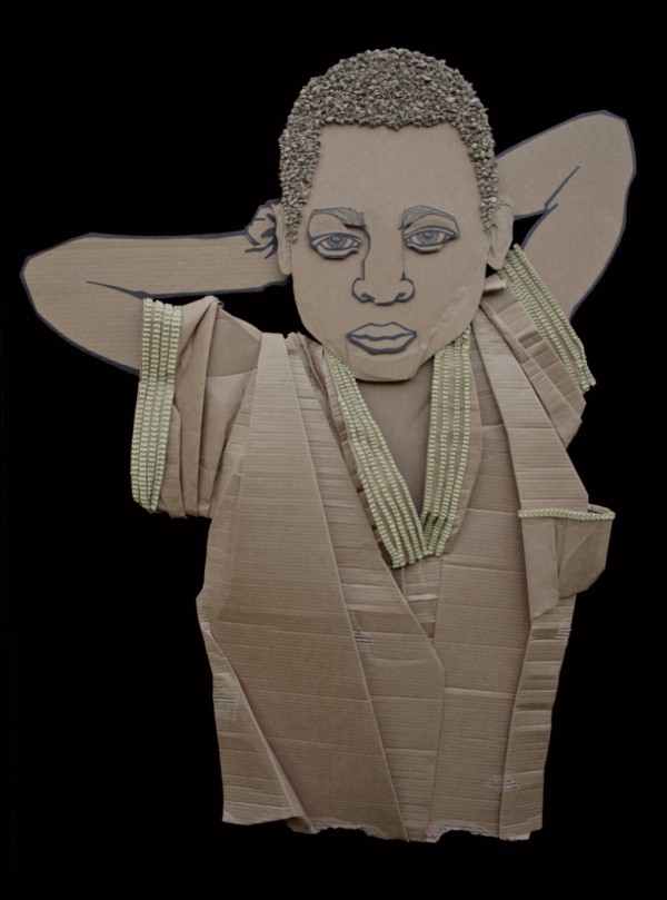 Fun cardboard portrait art