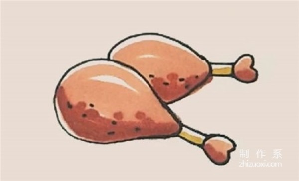 Learn to draw simple drawings, simple drawings of grilled chicken legs