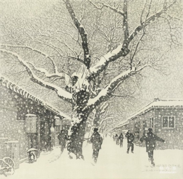 Use strokes to preserve the winter days of old Beijing hutongs. Author: Kuang Han