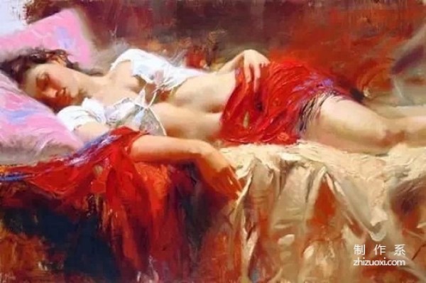 Sleeping beauty in oil painting