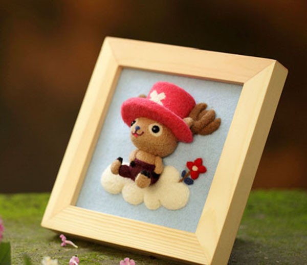 Pink Hat Chopper Wool Felt DIY Creative Photo Frame