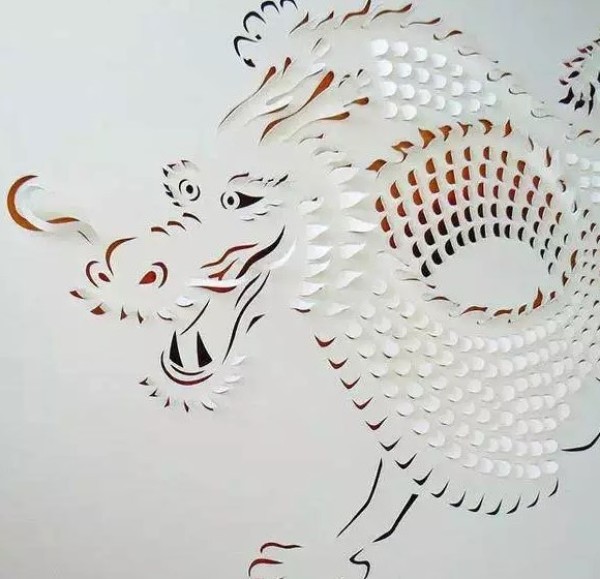 Picture display of creative paper-cut art works