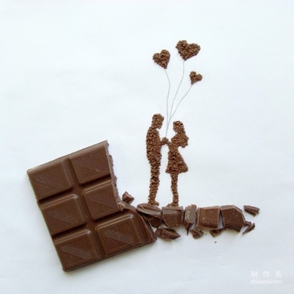  Sweet and delicious, creative painting finished with chocolate