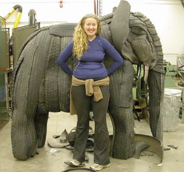 15 sculptures made from used tires