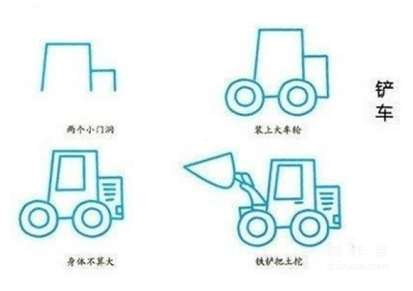 Learn to draw simple drawings, simple drawings of engineering vehicles