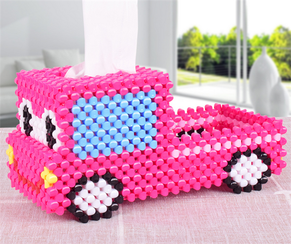 Handmade beaded lace cylinder small house minion car handmade beaded tissue box