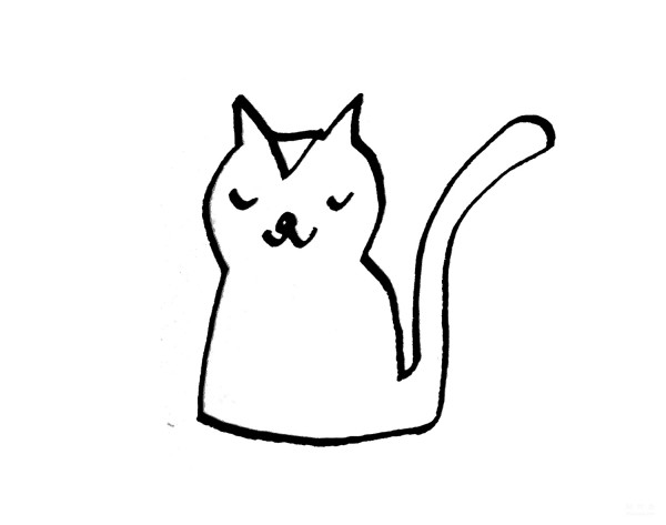 Learn to draw simple drawings, simple drawings of patterned cats