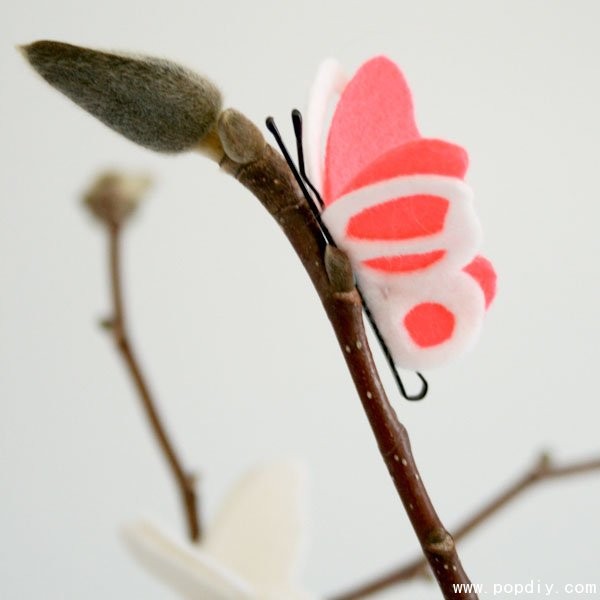 Fabric DIY creativity to make beautiful butterfly clips