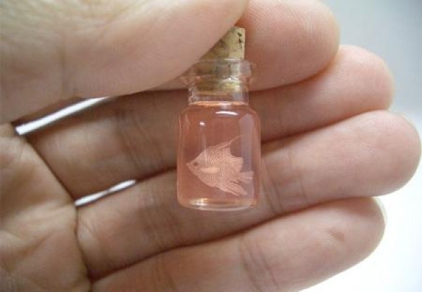 Small glass bottle pocket scene