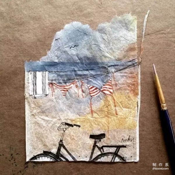 Is it difficult to draw? She painted for 365 days using the tea bags she drank!