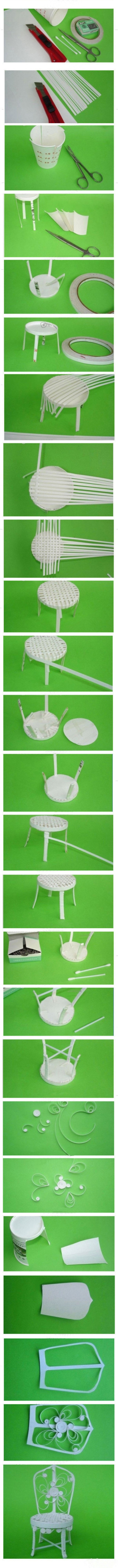 Disposable Paper Cup DIY Small Rattan Chair