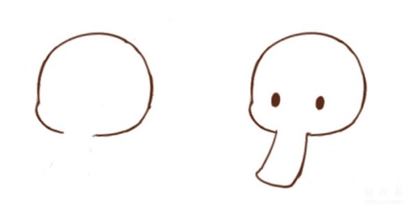 Learn to draw simple strokes, cute little elephant spraying water