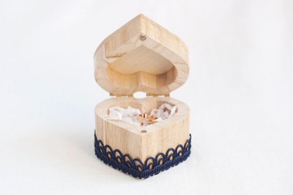 Beautiful heart shaped wooden box