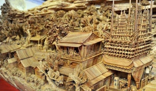 Qingming Riverside Scene Wood Sculpture—The longest wooden sculpture in the world