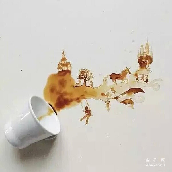 Painting with coffee and honey is so beautiful!