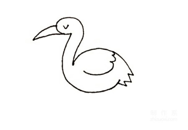 Learn to draw simple strokes, simple strokes of flamingo