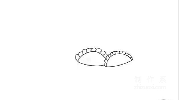 How to draw a plate of dumplings in simple strokes 3