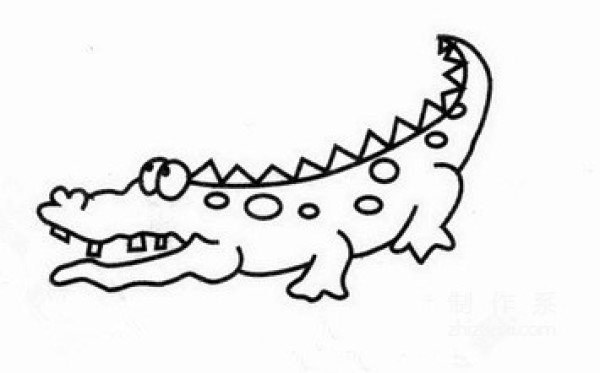 Learn to draw simple drawings, little crocodile