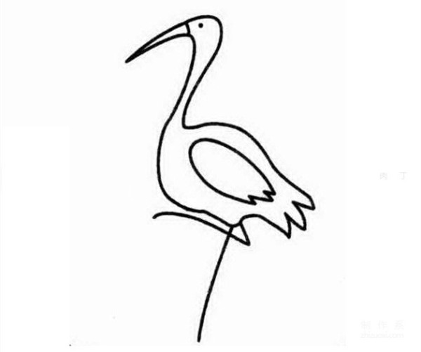 Learn to draw simple drawings, red-crowned crane