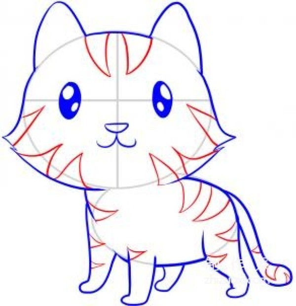 Learn to draw simple drawings, cute little tigers