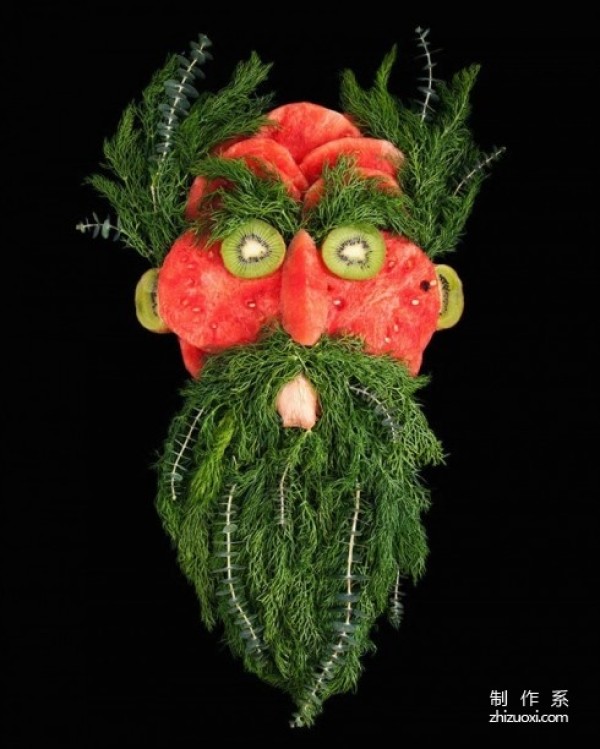 Fresh fruits and vegetables face art