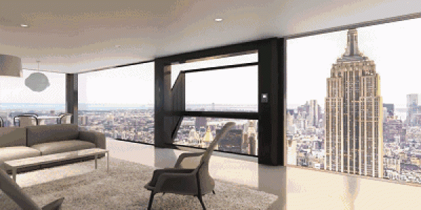 The new floor-to-ceiling window system allows you to have floor-to-ceiling windows and a balcony at the same time