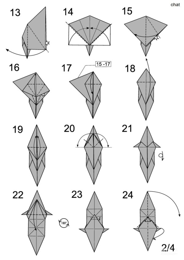 Paper craft hand-making tutorial, Tesuya Gotani animal origami cat hand-made origami drawing tutorial