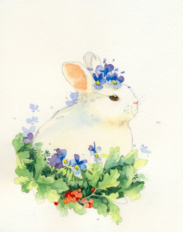 call Such a beautiful character, fresh watercolor painting