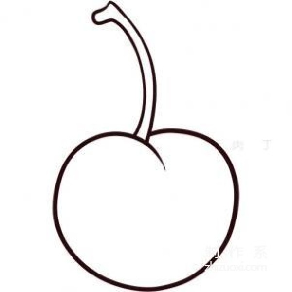 Learn to draw simple drawings, cherry for children