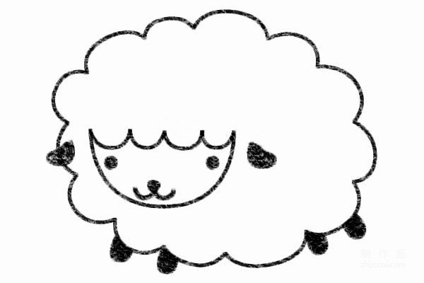 Learn to draw simple drawings, little sheep