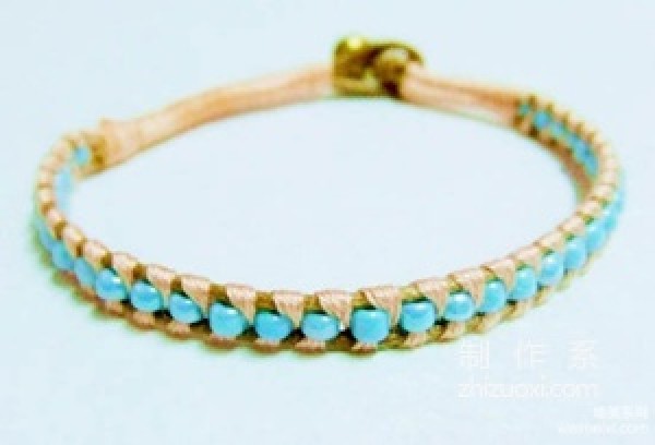 Handmade beaded bracelet tutorial--How to make an 8-figure wire-wound beaded leather rope bracelet