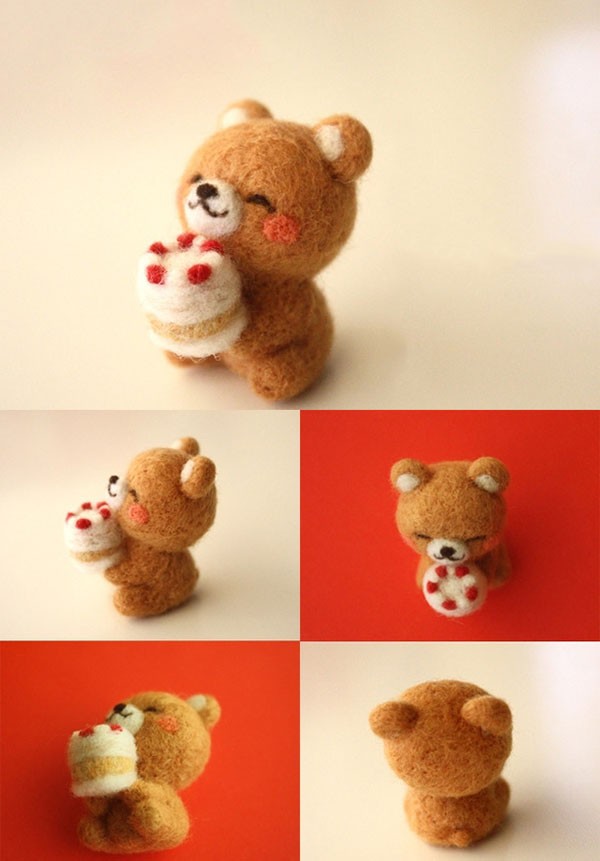 Creative wool felt handmade DIY for a foodie bear’s birthday