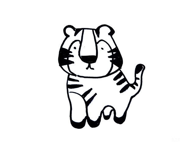 Learn to draw simple strokes, a simple way to draw a little tiger wearing a crown