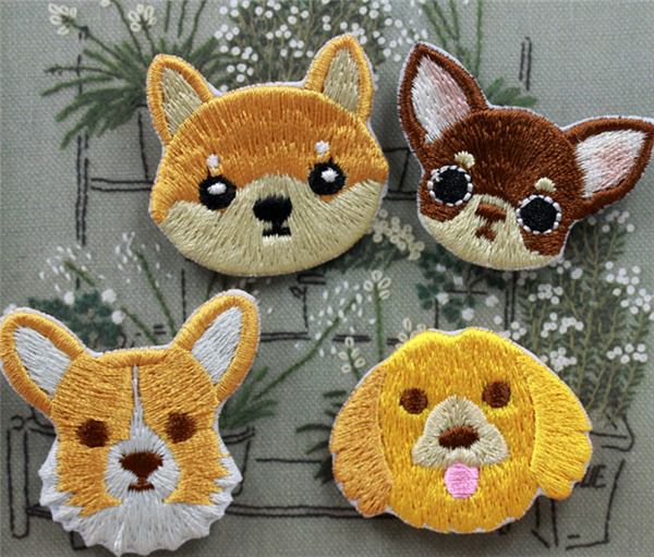 DIY hand embroidery of various cute puppy clothes patches