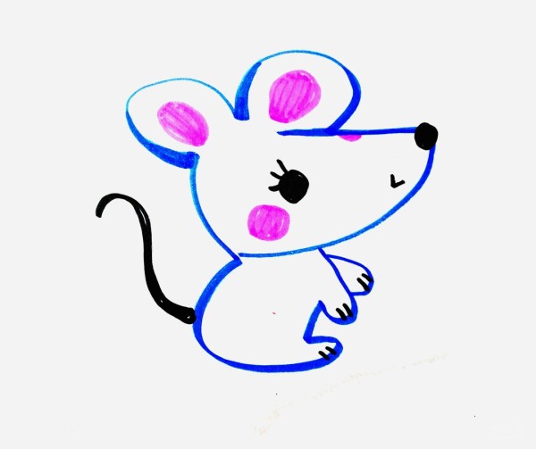 A collection of simple simple drawing pictures for kindergarten children, a simple drawing method of a cute little mouse