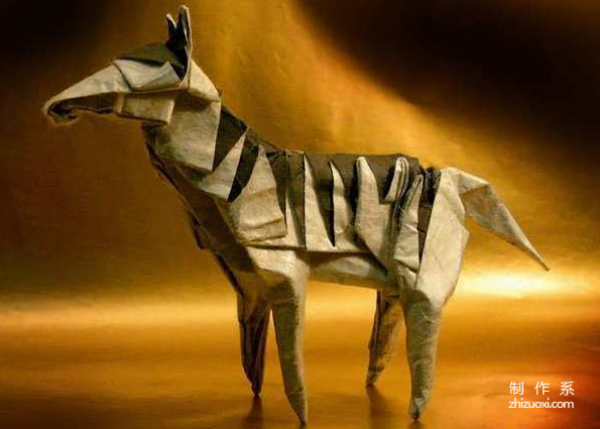 Paper art handmade origami art, Kawahata Fumaki zebra handmade origami drawing tutorial