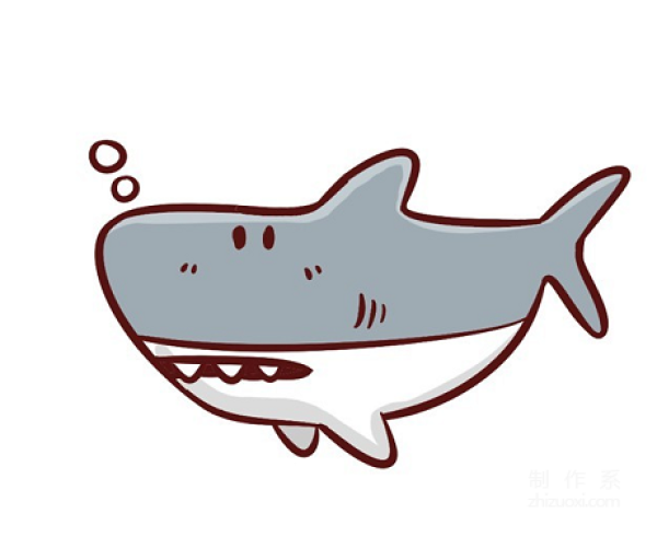 Learn to draw simple strokes, how to draw a shark