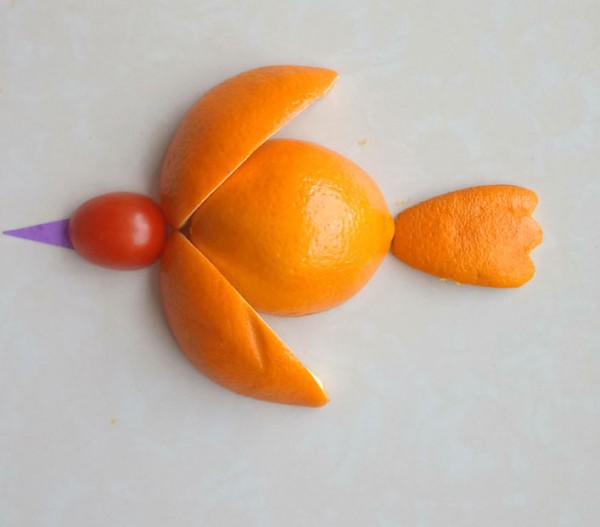 Tutorial on how to make cute little swallows using oranges using simple and beautiful handmade stickers