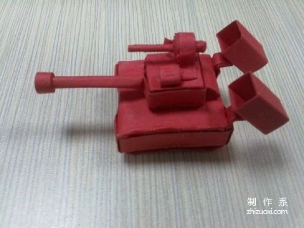 Origami illustration of the 70th anniversary of the victory of the Anti-Japanese War - handsome turret tank