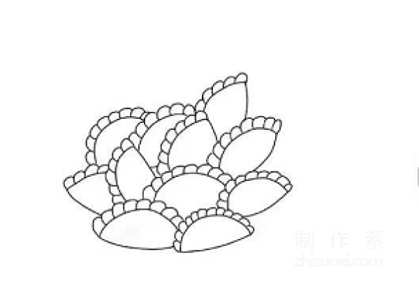 Learn to draw a simple drawing of a plate of dumplings